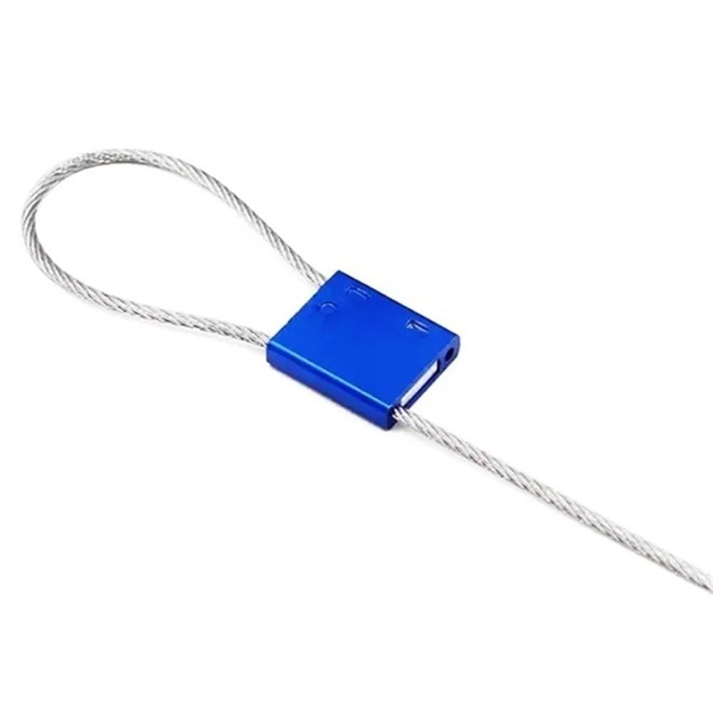 Contenedor seguro con bridas de alambre de metal de inserción manual autoblocante azul