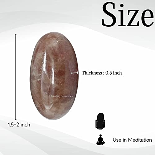 Image of Amazing Gemstone Strawberry Quartz Crystals and Healing Stones - Large Palm Stone Crystals Piedra - Crystal for Good Luck, Positive Energy, Meditation - Unique Stocking Stuffers Gifts for Women, Men