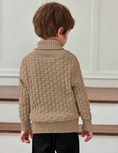 Arshiner Boys Crewneck Long Sleeve Textured Ribbed Edge Pullover Sweaters Button Up Knitted Sweater Tops4