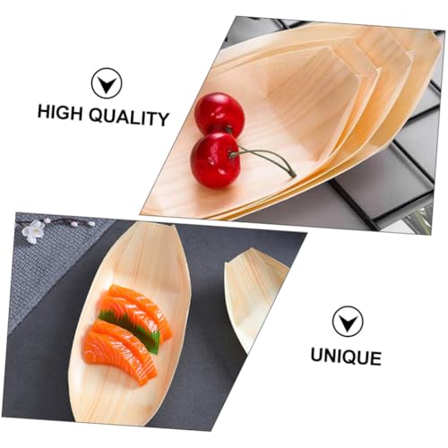 Botes desechables de madera para sushi, 50 piezas miniatura 3
