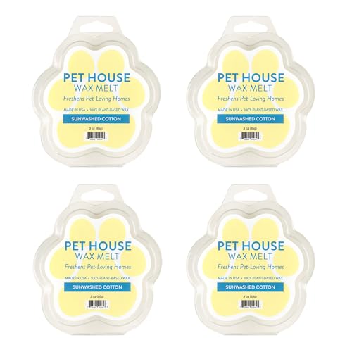 Image of Pet House Sunwashed Cotton Wax Melts - Long-Lasting Plant Based Fresh Linen Scented Wax Melts Pet Friendly Pack of 4