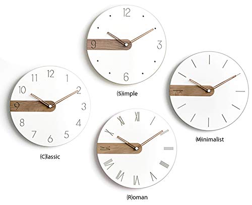 Modern Minimalist Exposed Wood Silent Wall Clock (Numberless) #TOP5