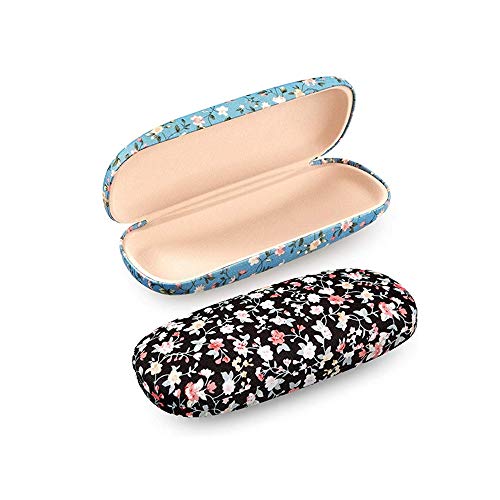 B•You Estuche de Anteojos,Funda Gafas Rigida 2 Piezas Portátil Estuche de Gafas Floral de Tela para Gafas de Sol Gafas Gafas de Lectura Gafas...