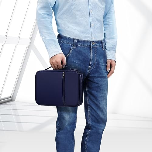 FINTIE Bibelhülle Bibelumschlag, Tragen Bibel Buchumschlag in Standardgröße, Bibeletui mit Griff und Reißverschluss Tasche, Bibelüberzug Geschenk für Männer Frauen, (Marineblau)