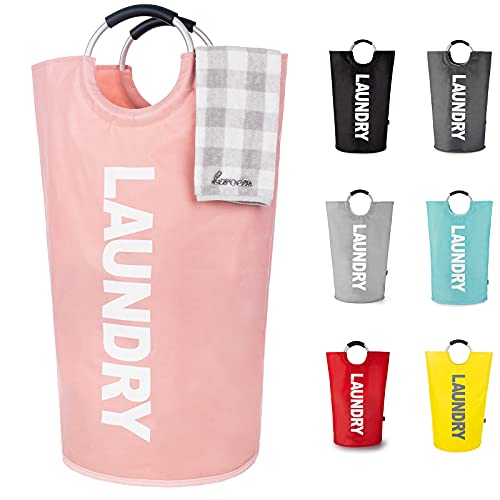 Caroeas 90L Laundry Basket (13 Colors), Waterproof Laundry Hamper, Laundry Bag with Padded Handles, Clothes Hamper Stands Up Well, Collapsible Laundry Basket Easy Storage by Caroeas - Used condition - US$13.87