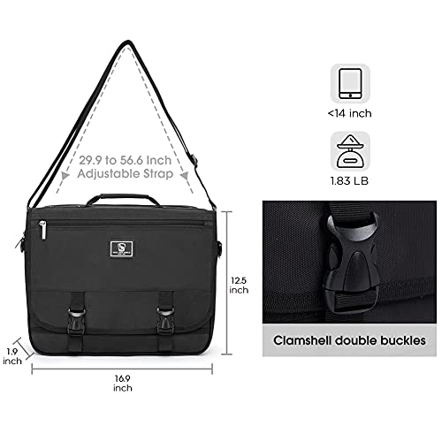 OIWAS-Briefcase-Lightweight-for-14-Inch-Laptop-Business-Messenger-Bag-Commuter-Satchel-Water-Resistant-School-Book-Computer-Work-Office-Black