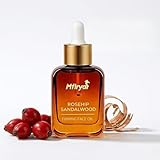 MautGush Ageless Radiance Rosehip & Sandalwood Facial Oil - Firming Anti-Aging Face Moisturizer with Micro-Molecule Tech for Glowing Skin - 1.01oz (30ml) with Gua Sha Tool / 0.34oz (10ml) Travel Size
