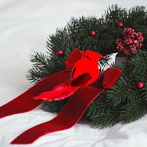 YCHTEWY-Cardinal Clip On Christmas Tree Ornament Decorations - Red Feathers Set of 12 Pieces Each is 4.5" Lon… - Image 3