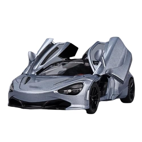 Image of Alloy Collectible Green McLaren 720s Toy Vehicle Pull Back DieCast Car Model with Lights and Sound-Grey