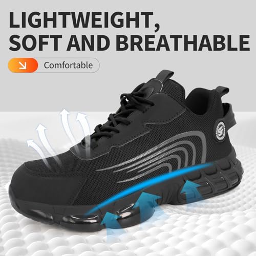 Image of Steel Toe Shoes for Men,Lightweight Non Slip Work Shoes for Men,Indestructible Steel Toe Boots,Industry Construction Safety Work Boots.