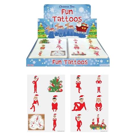 Henbrandt 144 Mini Christmas Elf Tattoos Cover
