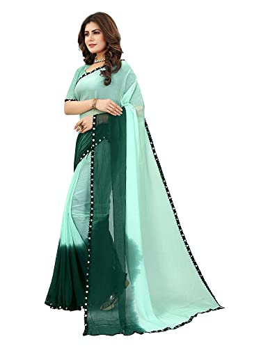 Image of JULEE Women's Chiffon Hand Printed Beutiful (70-30) Half-Half sarees blouse piece PRIME