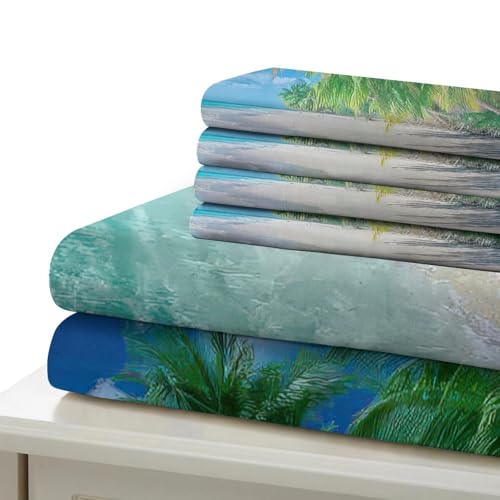 Parure de lit plage tropicale housse couette 135x200 - 7