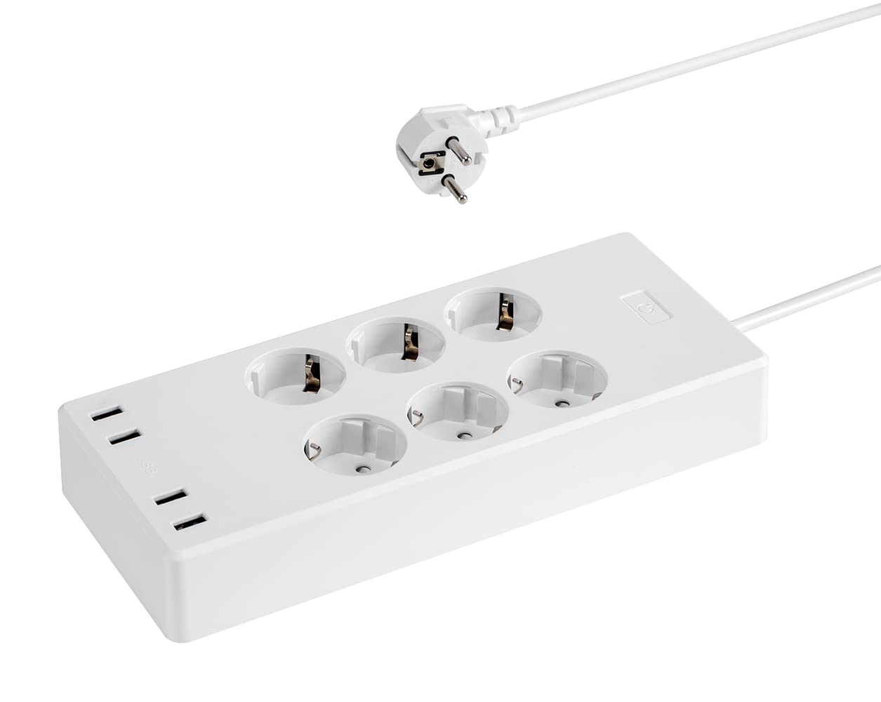 MaxTrack NW11L - Presa intelligente a 6 prese con 4 prese USB, timer, Smart Home, Google Assistant, Alexa, Smart Apps, controllo vocale, 10 porte, cavo da 1,7 m, commutabile separatamente