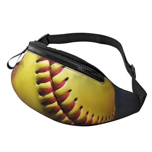 Softball Fanny Pack for Men Women Fashion Running Waist Packs Waterproof Crossbody Bags Everywhere Belt Bag with Adjustable Strap Sports Hip Pack for Travel Wallet