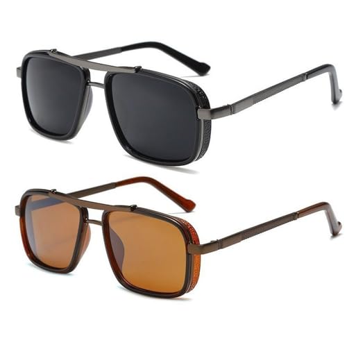 Lunettes de soleil de luxe homme double pont : confort des yeux et style punk carré