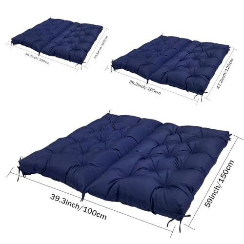 Swing Cushions Replacement, Outdoor Swing Bench Cushion with Backrest Thicken, Waterproof Porch Swing Cushions 2-3 Seater Outdoor Swing Cushions for Outdoor Garden Patio Furniture(Color 4,100cm)
