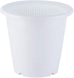 Hemoton Hoog kwaliteit 2 PCS Vaso de flores de controle de raiz Suculentas Vaso de flores Bacia dupla de plástico Pote de resina Criativo vaso de flores de porcelana de imitação respirável (branco)