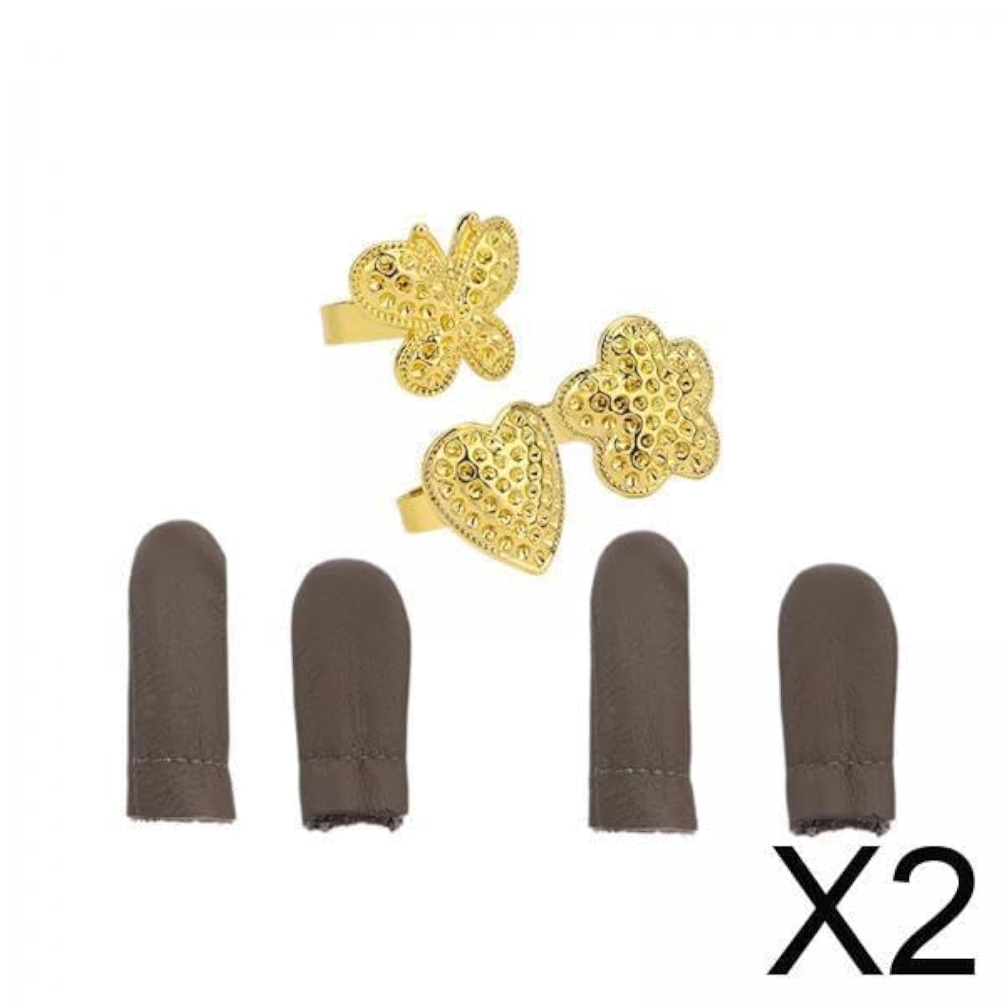 2xSewing Thimble Set Adjustable Craft Ring Thimble