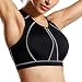 Produktbild SYROKAN Damen Sport BH mit Einlagen,Vollschalen,ohne Bügel Running Bra Schwarz 90B