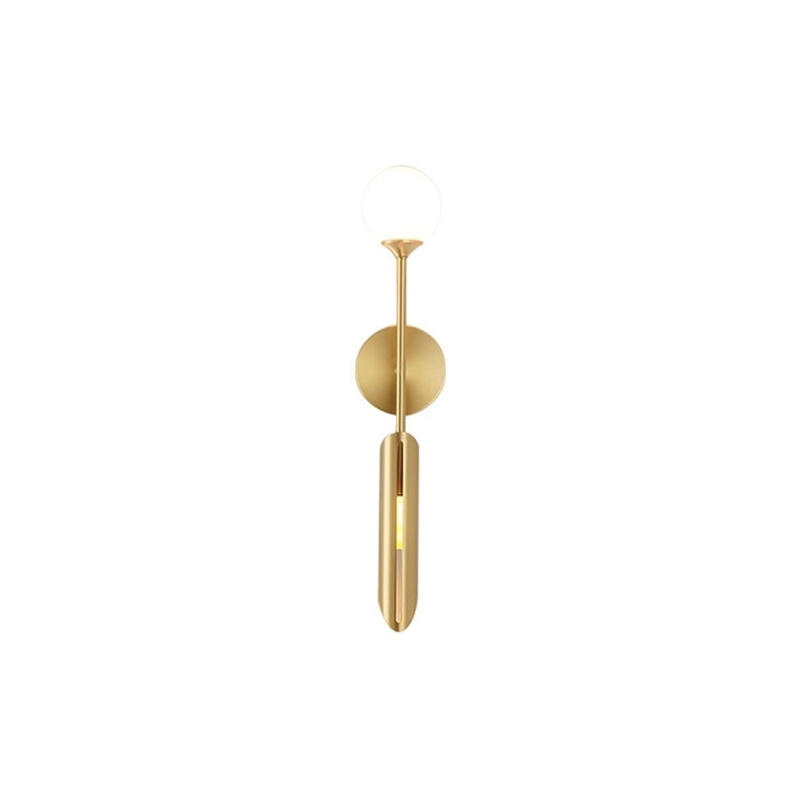 Applique Parete Lampada da parete moderna for interni con cornice verticale lunga in rame Illuminazione Interni | Lampada da parete Globo in vetro G9