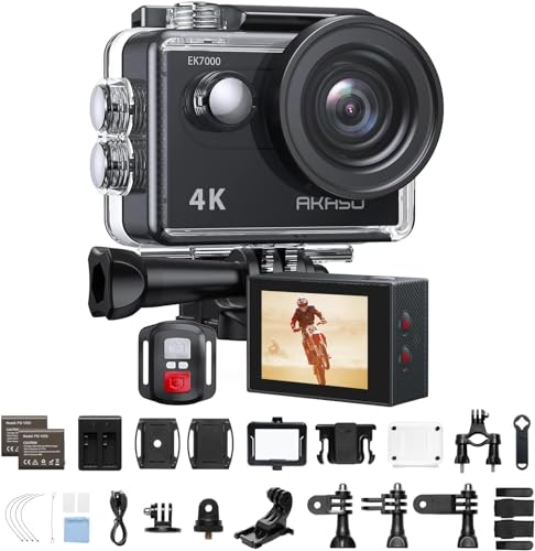 38% off - AKASO EK7000 Action Camera 4K 20MP Sport Camera Waterproof DV Camcorder 98ft Ultra HD 170 Degree Wide Angle Remote Control WiFi Mini Camera Adventure Camera Dash Cam