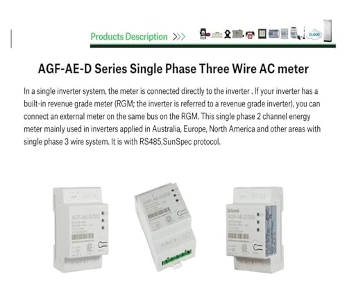 Medidor de energía AGF-AE-D200 monofásico de 3 hilos y 200A 3