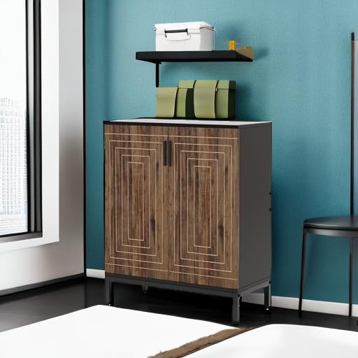 Tribesigns Shoe Cabinet with Doors, 20 Pairs Entryway Shoe Storage Cabinet with Shelves, 5-Tier Modern Free Standing Shoe Racks Storage Organizer for Closet, Living Room, Bedroom (Brown/Black)