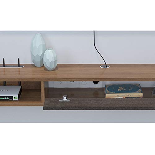 YYHSND Wall-Mounted TV Rack Shelf Cabinet Media Entertainment Console Game Shelving Unit with 3 Drawers Home Furniture Wall Mount Shelf (Color : Gray+Brown, Size : 120cm)