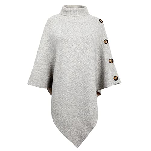 Poncho Mixto de Cachemira para Mujer Poncho de Punto con Botones Manta de Capa Bufanda de Cardigan Amiseta de Capa Chal Regalo de Ropa de Invierno