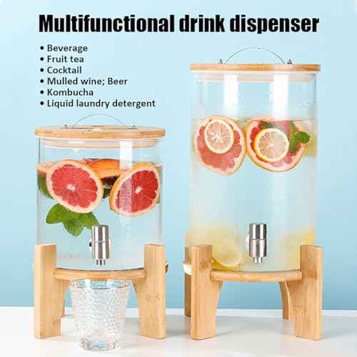 Bouteilles d'eau en verre 7.5L avec support en acier inoxydable