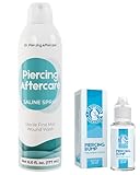 Dr. Piercing Aftercare – Piercing Aftercare Sterile Saline Spray and Bump- Sterile Saline Solution for Piercings - Ear Piercing Cleaner Saline Wash Spray - Nose, Ear, Belly & Nose Piercing Keloid Bump
