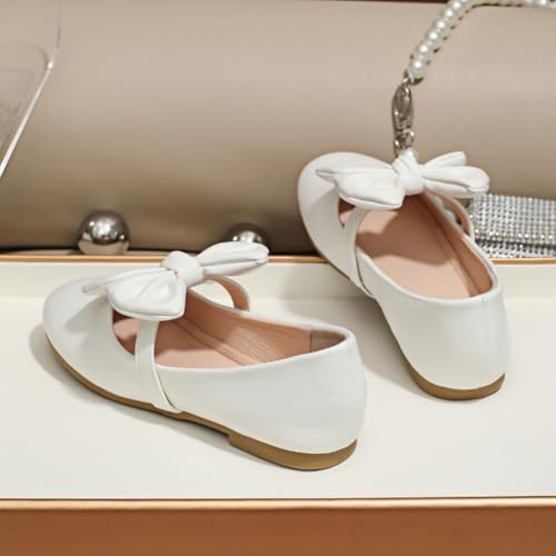 Toddler Little Girls Dress Shoes White Flower Girl Mary Jane Ballerina Flat for School Uniform Ballerina Wedding Party3