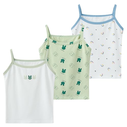 Image of SEAUR Toddler Girls Cotton Camisole Cute Tank Tops Tagless Sleeveless Undershirt Spaghetti Strap Flower Clothes