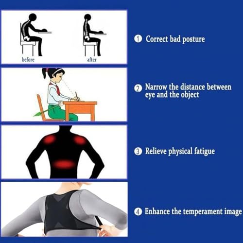 Correcteur de posture dos épaule réglable grande taille invisible