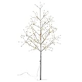 Árbol de Navidad de ramas con luz led de metal plateado.