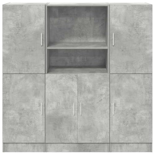 Meuble pour vaisselle gris béton 3 pièces modulable