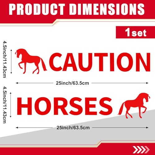 Image of Gilprop 2 Pcs Horses Trailer Decal Sticker Safety Kit Reflective Red 4.5 x 50 Inch Trailer Caution Sign for Safety Warning Decal Car Gift Decor
