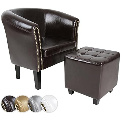 Fauteuil Chesterfield Miadomodo avec Repose-Pied Cover
