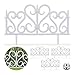 Produktbild Relaxdays 4-teiliger Beetzaun, dekorativer Steckzaun für Garten, aus Kunststoff, mit Ornament, Erdspieße, H: 28 cm, weiß