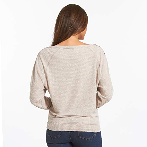 Vintage America Blues Women's Understand Reversible Boat Neck Sweater, Peyote Heather, Large #TOP2