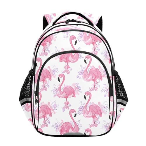 Beautiful Flamingo Pattern Backpack For Girls Kindergarten Elementary Bookbag Lightweight Childrens School Bag,Medium