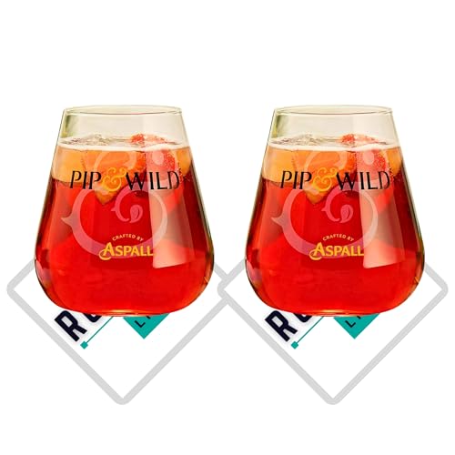 Aspall Glass Pip and Wild 2/3rd Schooner - Vasos de pinta de pinta (2 o 3, 2 unidades, diseño de Man Cave Roxley)