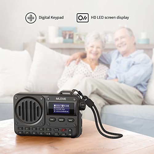 Image of MLOVE BV800 Bluetooth Speaker, Wireless Speaker Portable Bluetooth Speaker with FM Radio and Supports a Micro SD Card & USB Memory, Black