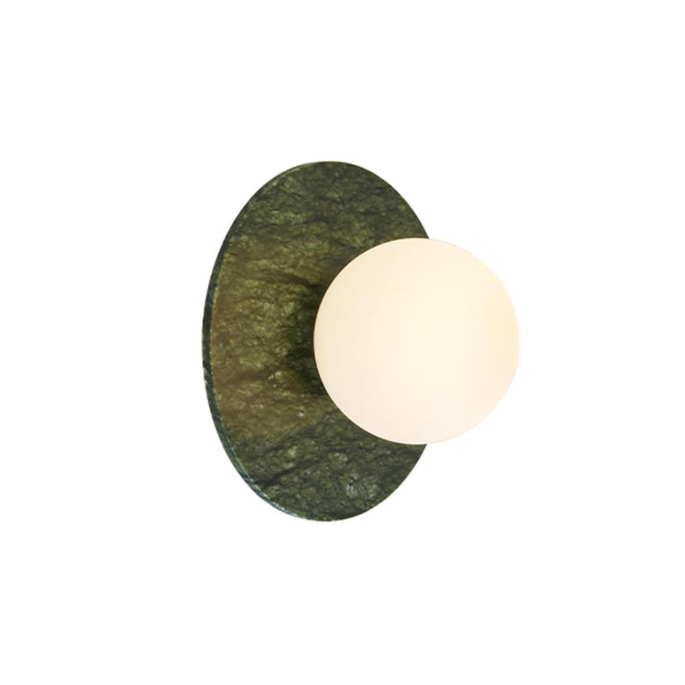 SXECAEPS Globe Wall Sconce Marble Light Modern Glass Lamp Alabaster Round Sconces Lighting G9 Lamps With White Ball for Living Room Bedroom Bedside Lights