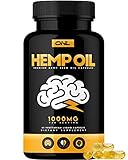 Hemp Oil Capsules 1000MG - Premium Organic Capsules Reduce Pain, Anxiety, and Stress (60 Vegetarian Liquid Capsules) - Best All Natural Omega 3, 6, 9 Brain Boost Supplement, Memory, Focus, Clarity.