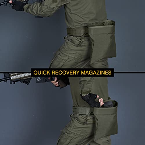 Idogear Molle Dump Pouch Tactical Mag Recovery Pouch Drawstring Magazine Recycling Pouch Airsoft Hunting Gear (E:ranger Green) #TOP4