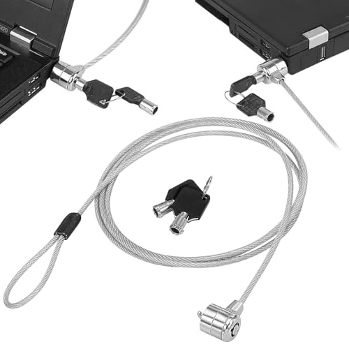 Image of Storite 2M Security Lock for ThinkPad Laptops | Durable Alloy Cable with Key Lock System and 2 Keys | Anti-Theft Protection, Silver