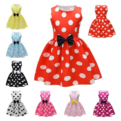 Girls Vintage 50s Dress Retro Polka Dot Sundress, Sleeveless A-Line Midi Dresses for Summer, Holiday Party Outfits3