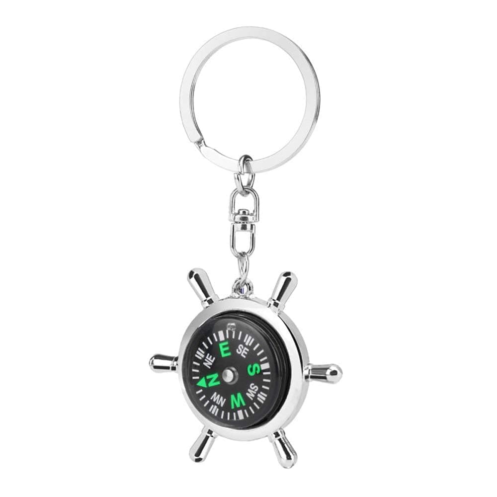 Metal Compass Keychain Ship Wheel Design | Direction Finder Key Ring for Hiking, Camping, Trekking, Travel & Outdoor Adventure Navigation Accessory-picture-17